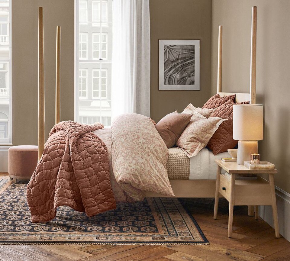 Stella Printed Damask Quilt Cover Pottery Barn Australia